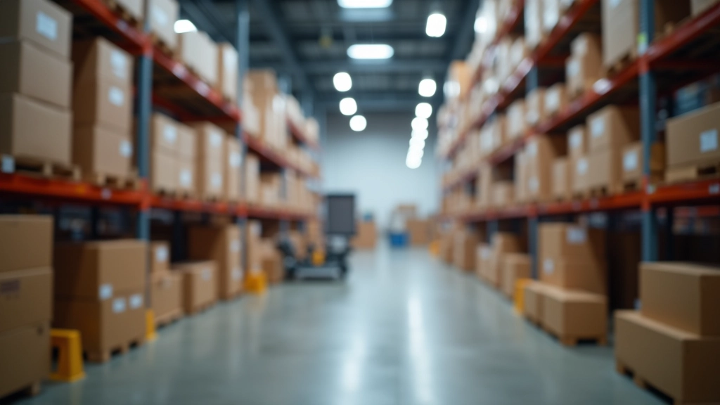 Skladiště s balíky připravenými k expedici, reprezentující logistiku a dodavatelské řetězce